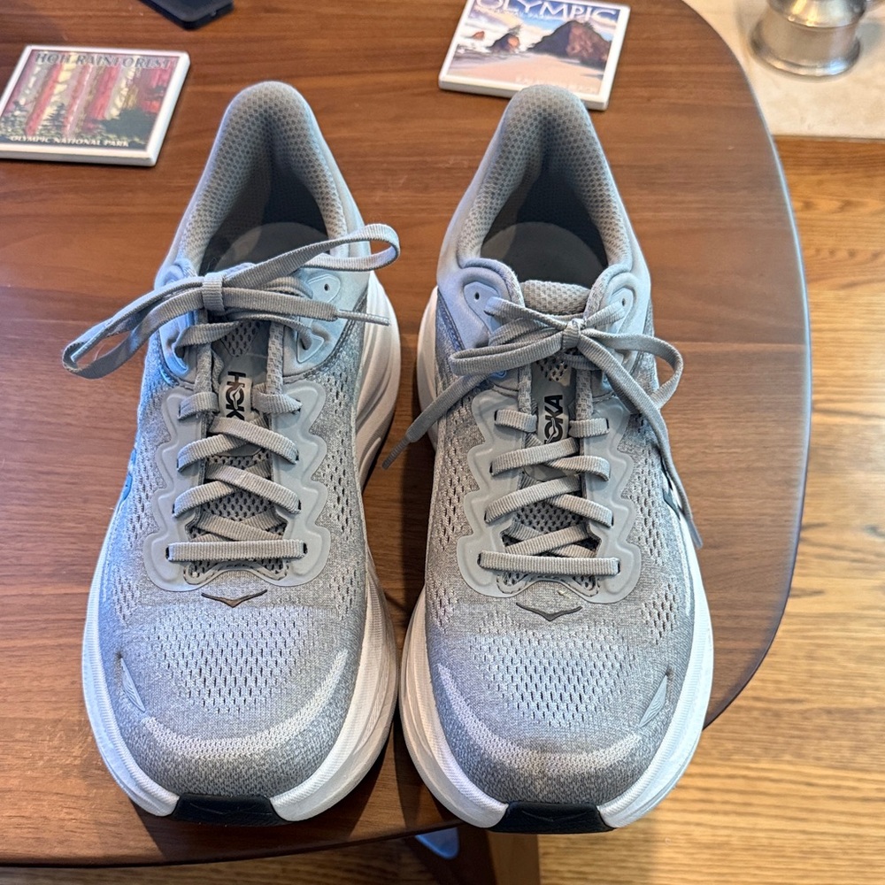 Hoka One One Light Gray Mesh Running Shoe
